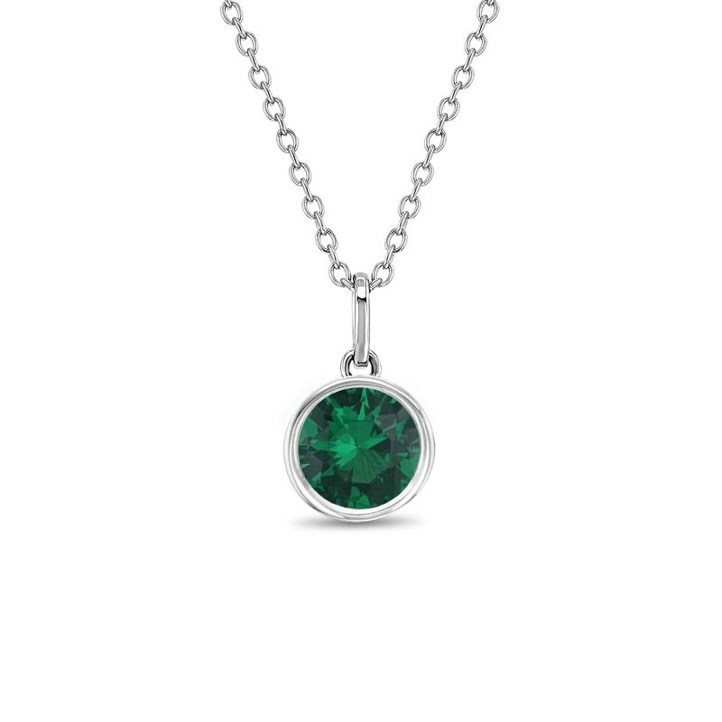 Girls' Birthstone Cubic Zirconia Sterling Silver Necklace - In Season Jewelry, 1 of 8