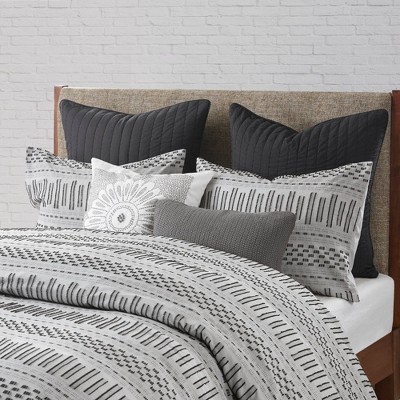 King Navy Cotton Jacquard Bedspread Set with Textured Accents