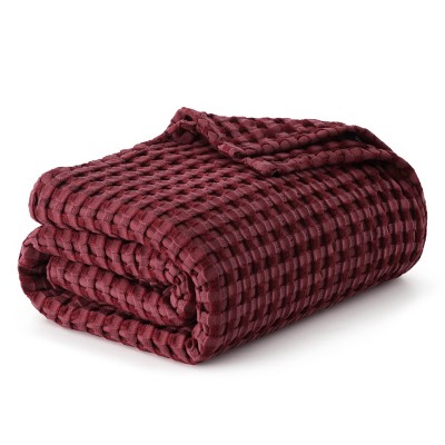 Bedsure | Rayon Derived from Bamboo Cooling Woven Waffle Blanket