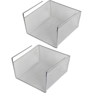 YBM Home Silver Mesh Under Shelf Storage Basket Organizer, Pack of 2 - 1 of 4