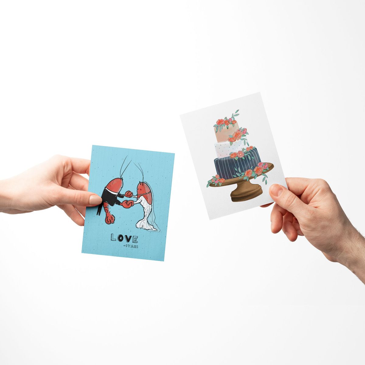 Wedding Greeting Card Pack (3ct) "Lobster Love, Cake, Knot" by Ramus & Co - thumbnail 2