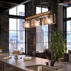 Aberdeen 9.75" 3 Light Linear Chandelier with Piastra Glass in Olde Bronze® and Distressed Antique Gray with Rust Accents - 3 of 4