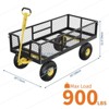 900 LBS Garden Cart on Wheels with Adjustable Handles,Heavy Duty Steel Garden Wagon with Removable Mesh Sides to Convert into Flatbed,for Lawn Farm - 2 of 4