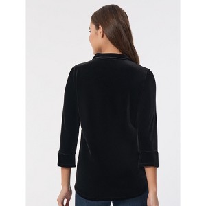 Jones New York Velour Pop-Over Collar Top - 1 of 2