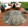 Taupe Brown And Gray Abstract Washable Indoor Outdoor Area Rug - 2 of 4