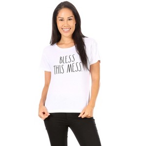 RAE DUNN - Women's Short Sleeve Shirttail Hem T-Shirt - 1 of 4