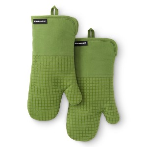 KITCHENAID Gourmet Series Gridlines Oven Mitts 2-Pack Set - 1 of 4