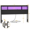 Aheaplus Headboard with Storage shelves and Charging Station, Wood Headboard with LED Light - 4 of 4