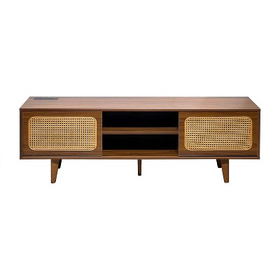 Belatt 55" TV Stand 120lbs Weight-Bearing Media Console with LED Light for Living Room/Bedroom