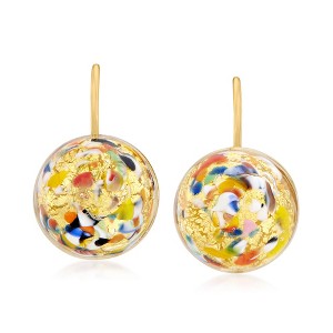 Ross-Simons Italian Multicolored Murano Glass Bead Drop Earrings in 18kt Gold Over Sterling - 1 of 4