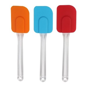 Unique Bargains Flexible Heat Resistant Non-scratch Non Stick Spatula Set 7.3" x 1.7"/Red, Orange, Green, Blue, Yellow 3 Pcs - 1 of 4