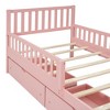 Sapphtopaz Platform Bed Frame for Kids with 2 Storage Drawers Wood Bed Frame with Both Sides Guardrails and Slat Support for Children - 3 of 4