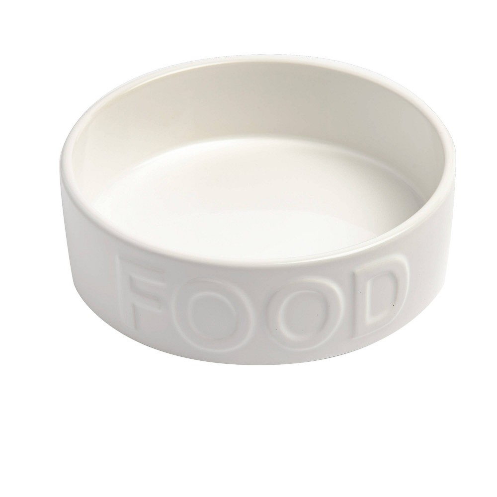 Park Life Designs Classic Food Dog Bowl 4 Cup - M - White - 6.25"