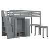 TIRAMISUBEST Twin/Full Size Loft Bed with Stairs, Bookshelf and Drawers, Wooden Loft Bedframe with Desk, Wardrobe & Storage Shelves - 4 of 4