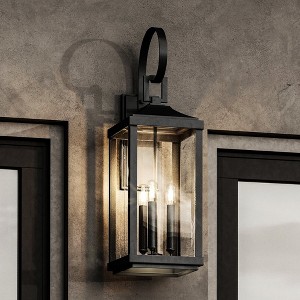 Urban Ambiance Luxury Transitional Outdoor Wall Sconce 30.625''H x 9.5''W,  Midnight Black Finish,  Calderdale Collection, UHP1404 - 1 of 4