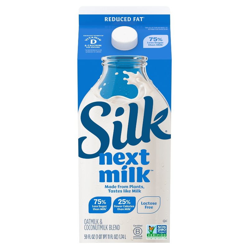 Silk Nextmilk 2% Reduced Fat Oat and Plant-Based Blend Milk - 59 fl oz, 3 of 20