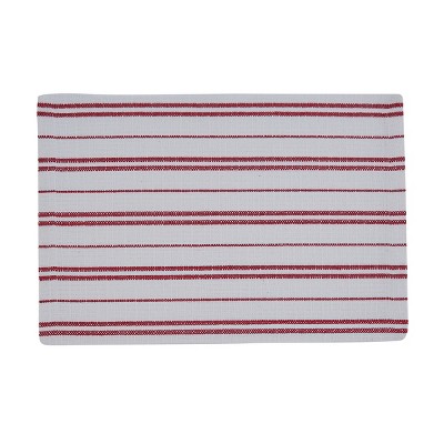 Split P Railroad Stripe Placemat Set - White