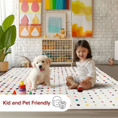 Multi-Color Polka Dot Synthetic Runner Rug, 2' 5" x 8'