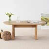 48" Modern Coffee Table Oval Coffee Table With Solid Wood Arched Legs For Living Room-Tanpinhause - 3 of 4