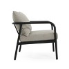 30.5" Modern Aluminum Patio Sofa Chair with Black Frame and Plush Beige Cushions, Outdoor Lounge Seating for Balcony or Garden-3irtyhousy - 2 of 4