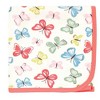 Touched by Nature Baby Girl Organic Cotton Swaddle Blanket and Headband or Cap, Butterflies, One Size - 4 of 4