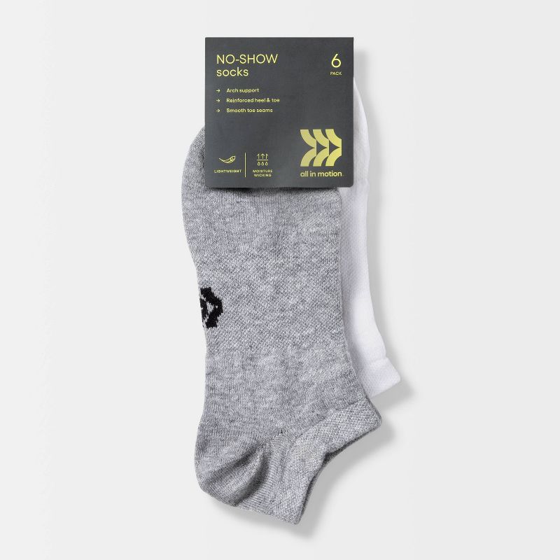Women's Extended Size Lightweight Active Mesh 6pk No Show Athletic Socks - All In Motion™ 8-12, 2 of 4