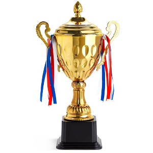 Juvale Large Gold Trophy Cup – 16.3" 1st Place Championship Award for Football, Soccer, Fantasy Sports Competition - 1 of 4