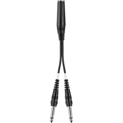 Livewire Essential Y-Adapter 1/4" TS Female to 1/4" TS Male Black 6 in.