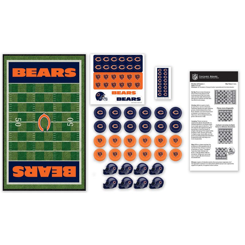 MasterPieces Officially licensed NFL Chicago Bears Checkers Board Game for Families and Kids ages 6 and Up, 3 of 7