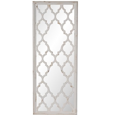 Vynxaria 24 in. Wx60 in. H Distressed White Floor Mirror, Full Body Mirror for Bathroom Bedroom Living Room