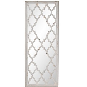 Vynxaria 24 in. Wx60 in. H Distressed White Floor Mirror, Full Body Mirror for Bathroom Bedroom Living Room - 1 of 4