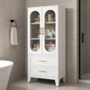 73" Tall Kitchen Pantry Cabinet, Metal Bathroom Storage Cabinet with 2 Drawers & Glass Door, Versatile Display Cabinet for Office Dining Living Room - 2 of 4