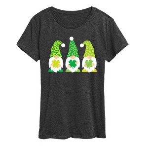Women's - Instant Message - St Patricks Day Gnomes Short Sleeve Graphic T-Shirt - 1 of 4