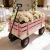 Lyngins Kids' Wooden Garden Cart, All-Terrain Rubber Wheel Wagon Cart with Large Cargo Box, Grocery Cart with Ergonomic Handle, Outdoor Wagon for Kids - 3 of 4