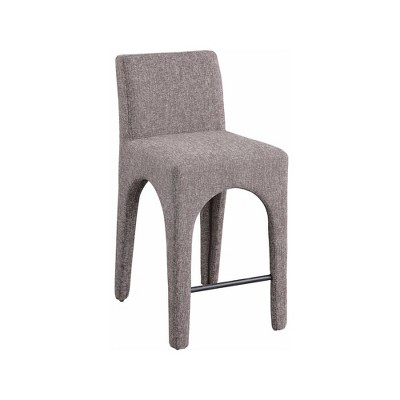 Meridian Furniture,Gramercy Brown Linen Textured Fabric Stool