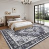 Washable Floral Medallion Soft Non Slip Carpet Indoor Retro Accent Large Floor Carpet Stain Resistant Non Shedding Rugs - 4 of 4