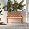 LuxenHome Laguna Solid Wood Outdoor Loveseat Park Bench - 2 of 4