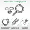 Unique Bargains Stainless Steel Durable Rust-Resistant Eyebolts with Nuts Washers Male Screw for Fastening 10 Pcs - 2 of 4