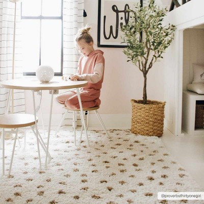 Hauteloom Chaia Dotted Cream & Brown Plush Rug