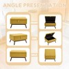 Okak Square Storage Ottoman Bench Coffee Table Wooden Legs Upgrade Large Capacity Upholstered Foot Rest for Living Room, Hallway,Bedroom, Yellow - 3 of 4