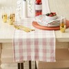 Design Imports  Heavyweight Check Fringe Table Runner, Pale Mauve, 14X72" - 2 of 4