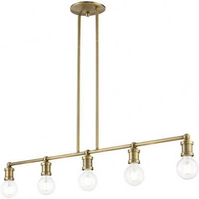 Lansdale Antique Brass 5-Light Linear Chandelier