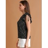 Allegra K Women's Chiffon Ruffle Flutter Sleeves Half Placket V Neck Dot Print Blouse - 4 of 4