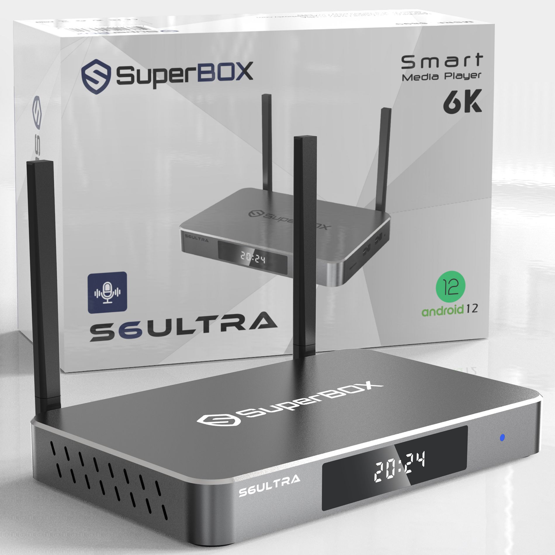 MYKKO Superbox - Fully Loaded 6K Android TV Box, Loaded with WiFi 6 & Voice Remote