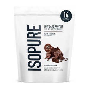 Isopure Low Carb 25g Whey Isolate Protein Powder - Dutch Chocolate - 14 Servings - 1LB - 1 of 4
