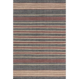 Nuloom Wendi Striped 4x6 Wool Jute Indoor Area Rug for Dining Room Rug Neutral Rug Living Room Rug Kitchen, Grey - 1 of 4