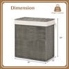 Costway Hand-woven Rattan Laundry Hamper with Lid Removable Liner Bag 29-Gallon 2-Section - 3 of 4