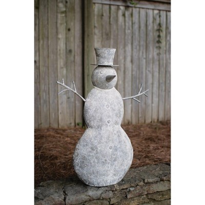 Large Metal Snowman Decor 40 Inch – Hand-Painted Finish by Kalalou