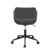 Sapphtopaz Modern Office Chair with Open Back Upholstered Height Adjustable Swivel Task Chair with Matel Base Vanity Chair for Home Office - 3 of 4