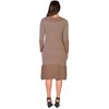 Womens Round Neck Ribbed Knit Long Sleeve Split Hem Knee Length Sweater Dress - 24seven Comfort Apparel™ - 3 of 4